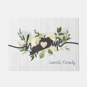 Kentucky State Personalized Your Home City Rustic Doormat