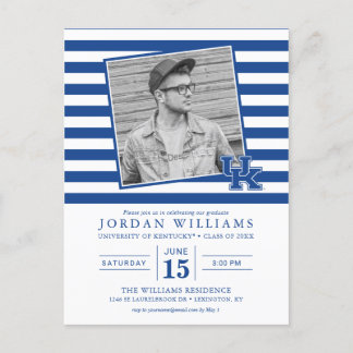 Kentucky Striped Graduation Announcement Postcard
