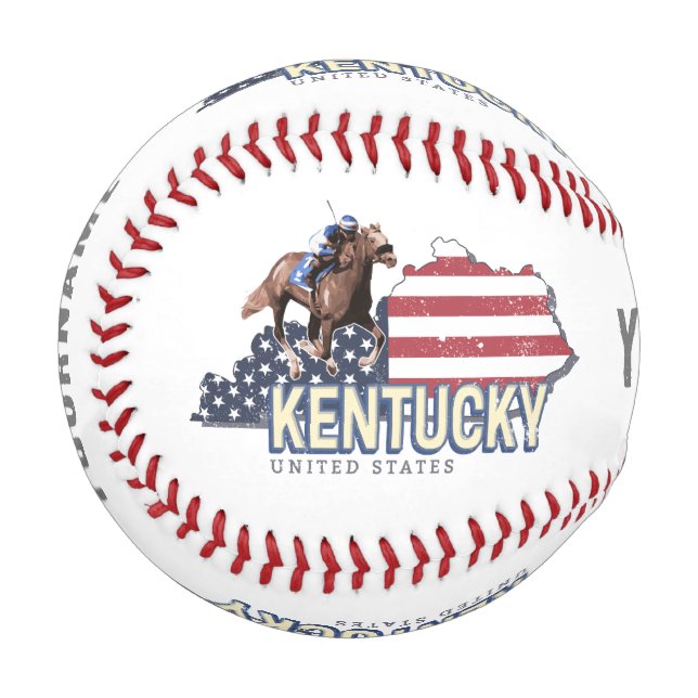 Kentucky United States Retro State Map Vintage USA Baseball (Back Right)