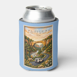 Kentucky USA Road Trip 3D Textured Red River Gorge Can Cooler
