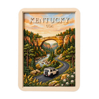 Kentucky USA Road Trip 3D Textured Red River Gorge Magnet