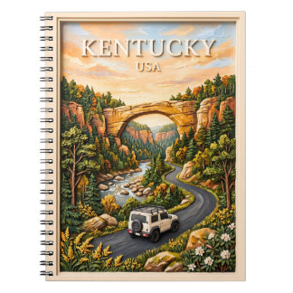 Kentucky USA Road Trip 3D Textured Red River Gorge Notebook