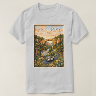 Kentucky USA Road Trip 3D Textured Red River Gorge T-Shirt