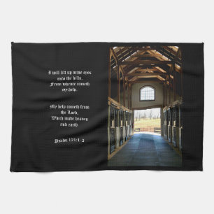 Kentucky View from the Barn, Psalm 121:1-2 Kitchen Towel