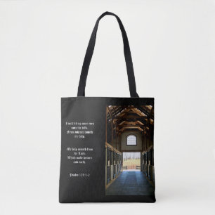 Kentucky View from the Barn, Psalm 121:1-2 Tote Bag