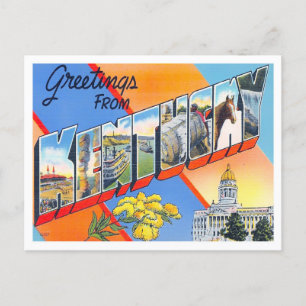 Kentucky Vintage Big Letters Postcard