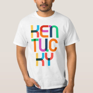 Kentucky Vintage Retro Pop Art 80s Rainbow Colours T-Shirt