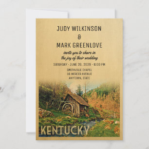 Kentucky Wedding Invitation Rustic Cabin Mill