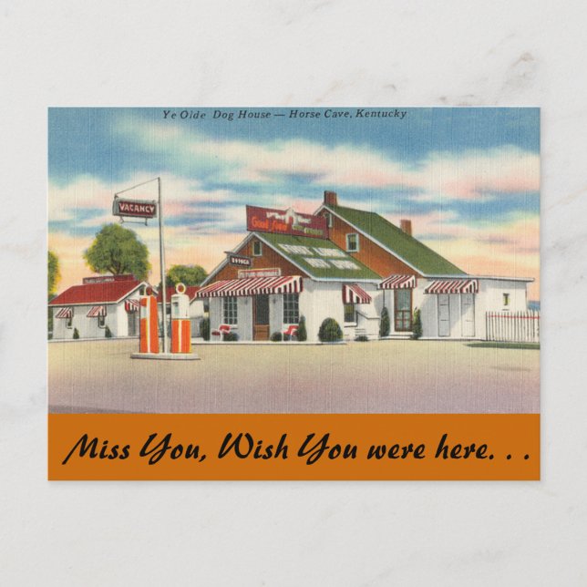 Kentucky, Ye Olde Dog House, Horse Cave Postcard (Front)