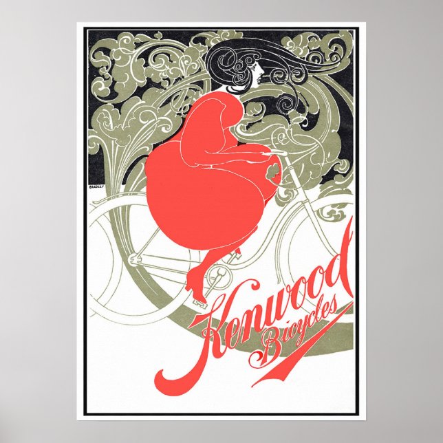 Kenwood Bicycles Art Nouveau Poster (Devant)