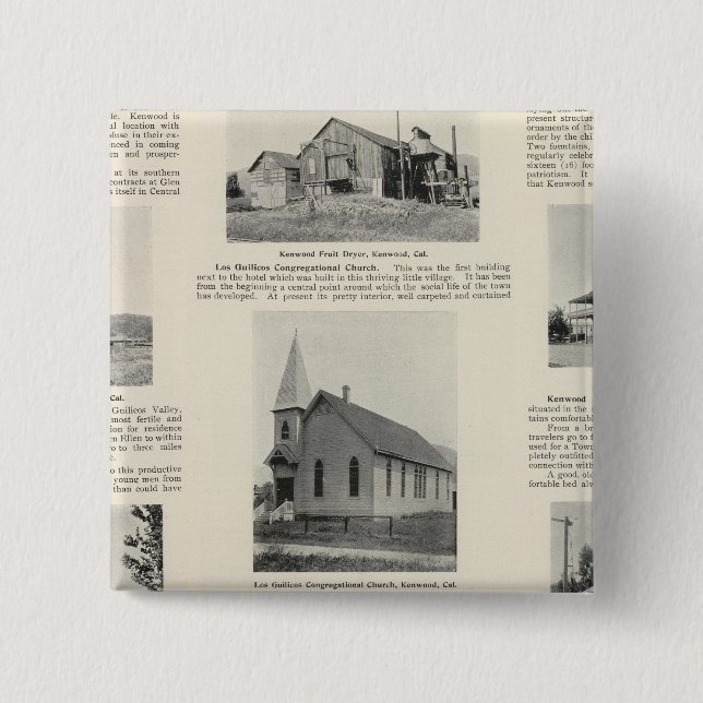 Kenwood, California 2 Inch Square Button (Front)