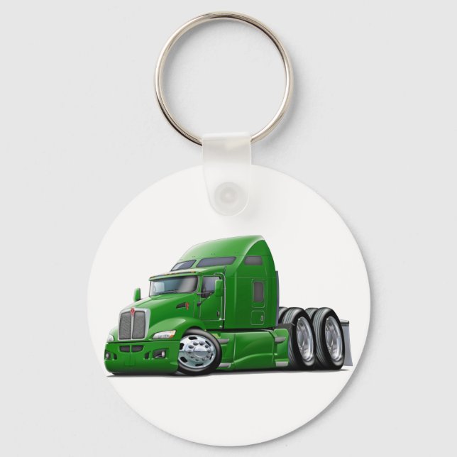 Kenworth 660 Green Truck Keychain (Front)