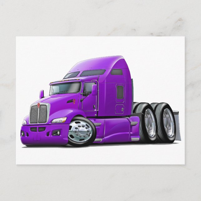 Kenworth 660 Purple Truck Postcard (Front)