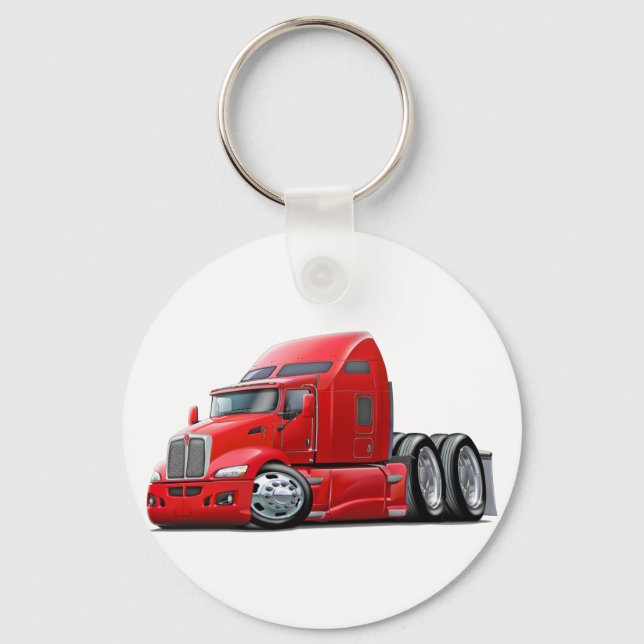 Kenworth 660 Red Truck Keychain (Front)