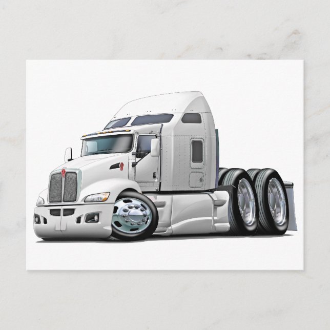 Kenworth 660 White Truck Postcard (Front)