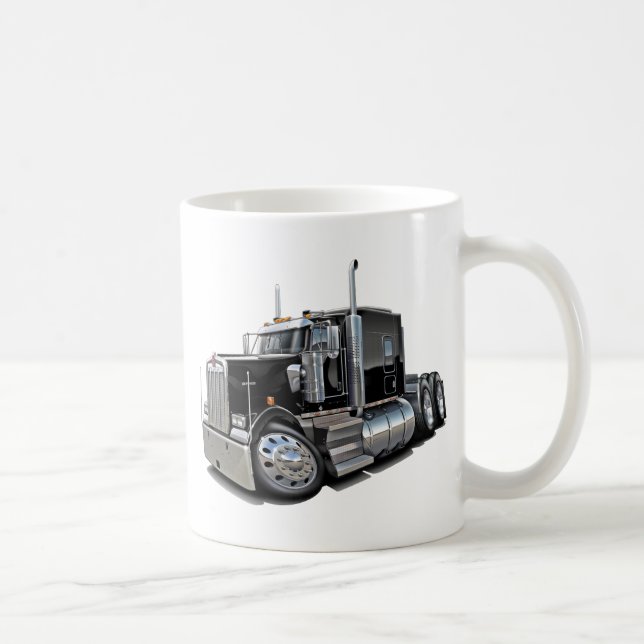 Kenworth w900 Black Truck Coffee Mug (Right)