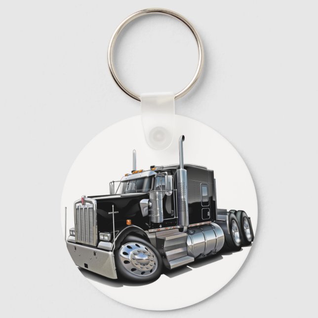 Kenworth w900 Black Truck Keychain (Front)