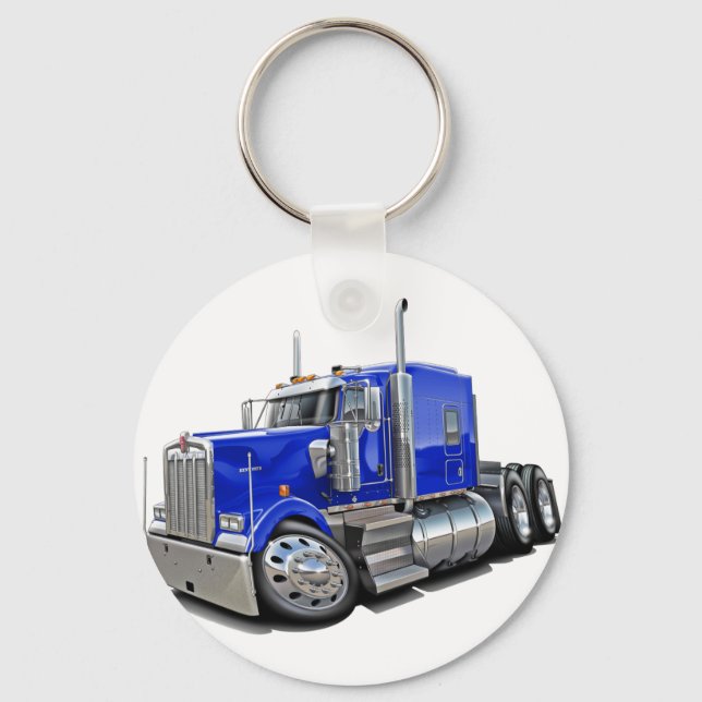 Kenworth w900 Blue Truck Keychain (Front)