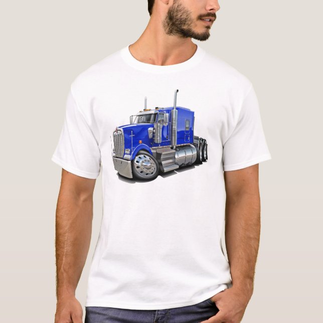 Kenworth w900 Blue Truck T-Shirt (Front)