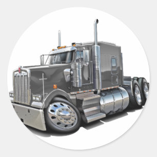 Kenworth w900 Grey Truck Classic Round Sticker