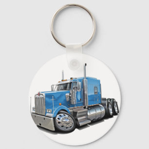 Kenworth w900 Lt Blue Truck Keychain