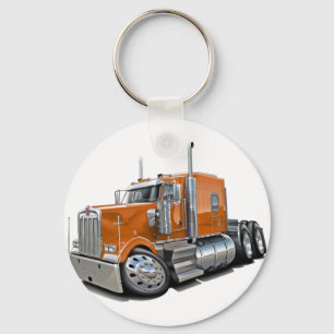 Kenworth w900 Orange Truck Keychain