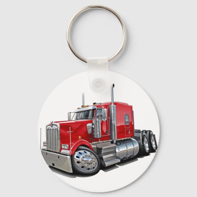 Kenworth w900 Red Truck Keychain (Front)