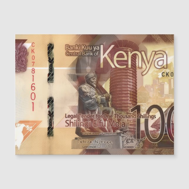 Kenya 1000 Shillings Banknote Magnetic Card (Front)