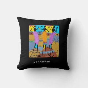 Kenya, African Art, Colourful Sun Party Throw Pillow