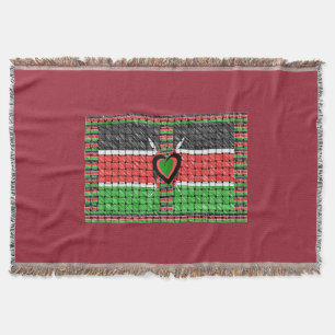 Kenya: All of Africa in One Country - Woven Flag  Throw Blanket