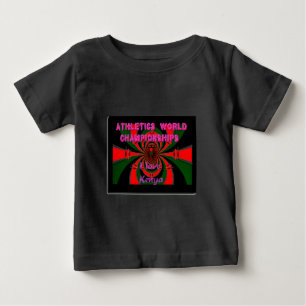 Kenya Athletics World Championships: Swirling Flag Baby T-Shirt