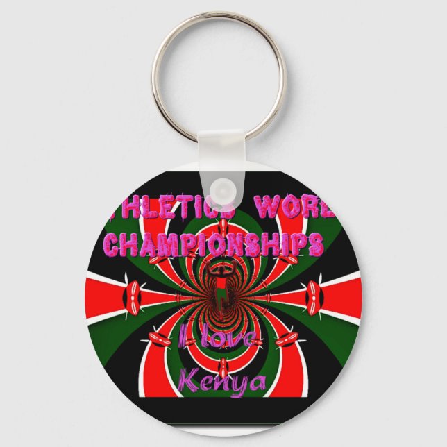 Kenya Athletics World Championships: Swirling Flag Keychain (Front)