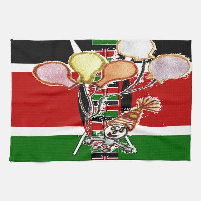 Kenya Birthday Kitchen Towel (Horizontal)