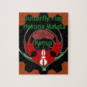 Kenya Butterfly Flag Art – Hakuna Matata Patriotic Jigsaw Puzzle