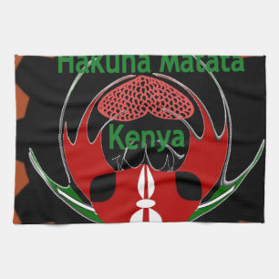 Kenya Butterfly Flag Art – Hakuna Matata Patriotic Kitchen Towel
