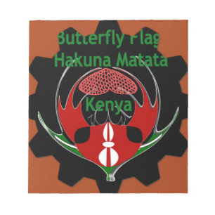 Kenya Butterfly Flag Art – Hakuna Matata Patriotic Notepad