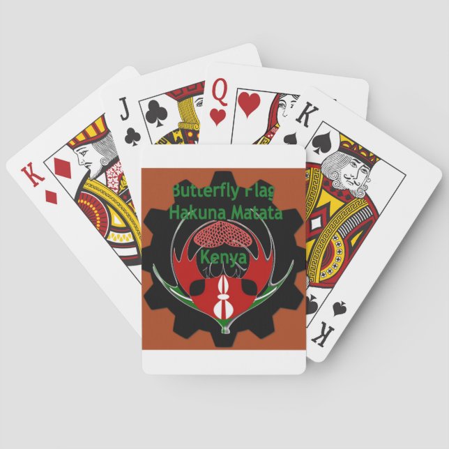 Kenya Butterfly Flag Art – Hakuna Matata Patriotic Playing Cards (Back)