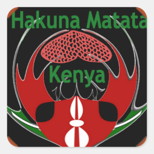 Kenya Butterfly Flag Art – Hakuna Matata Patriotic Square Sticker
