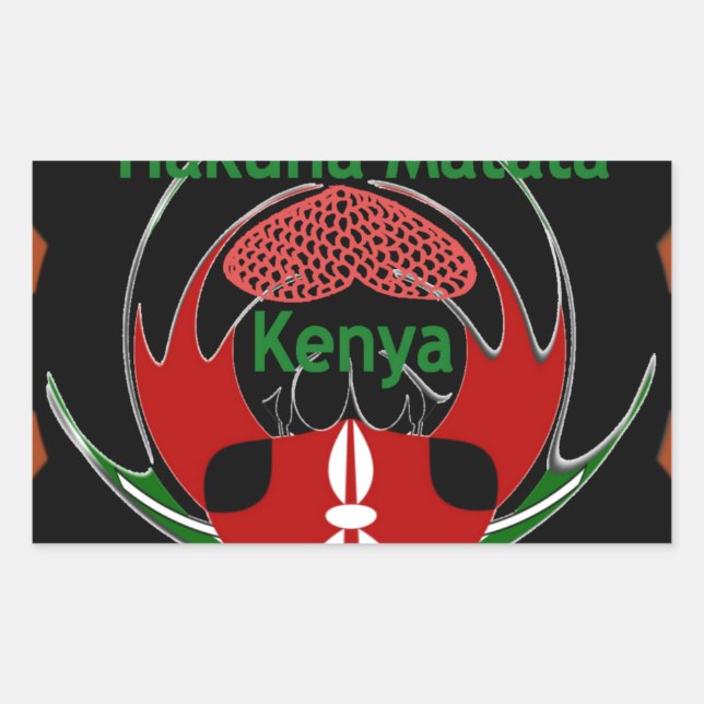 Kenya Butterfly Flag Art – Hakuna Matata Patriotic Sticker (Front)