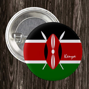 Kenya button, patriotic Kenyan Flag fashion 1 Inch Round Button