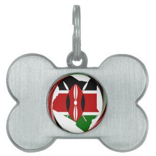 Kenya Celebration Colourful Flag Map Vector Artwor Pet Name Tag