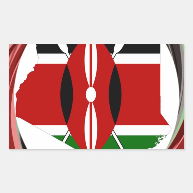 Kenya Celebration Colourful Flag Map Vector Artwor Sticker (Front)