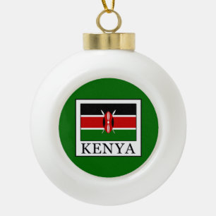 Kenya Ceramic Ball Christmas Ornament