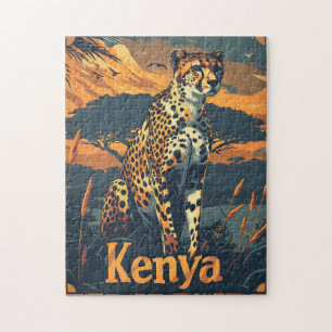 Kenya Cheetah Vintage Jigsaw Puzzle