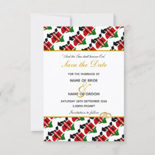 KENYA Christian Faire-part de mariage Save Date
