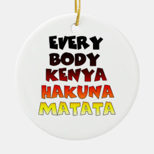Kenya Colourful Gradient: Hakuna Matata Swahili Ceramic Ornament
