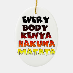 Kenya Colourful Gradient: Hakuna Matata Swahili Ceramic Ornament