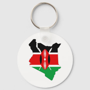 kenya country flag map keychain