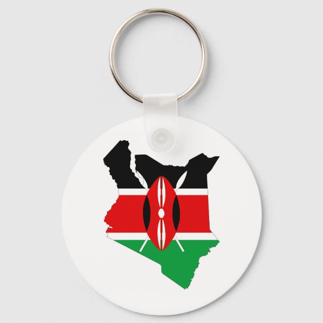 kenya country flag map keychain (Front)