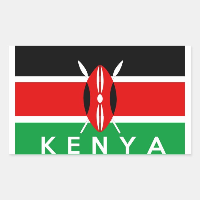 kenya country flag symbol name text sticker (Front)